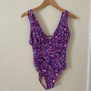 Gamet Hill Purple Floral Kids One Piece Swimsuit